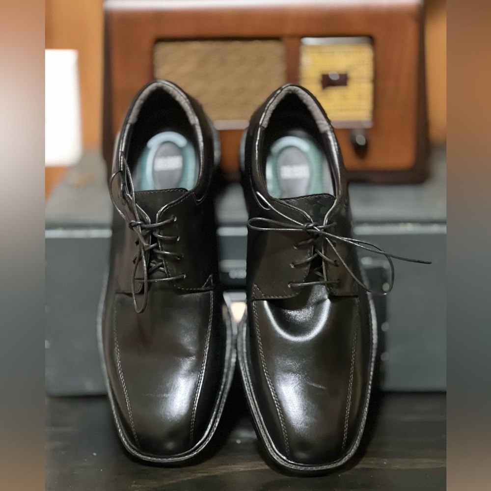 Nunn Bush Comfort Gel Men’s Black Leather Dress Shoes Size 11M Career Weekend
